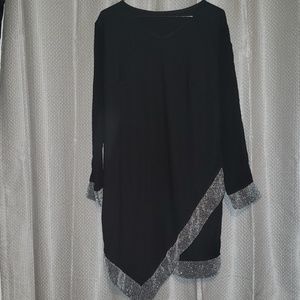 Mini black dress w/ sheer arms